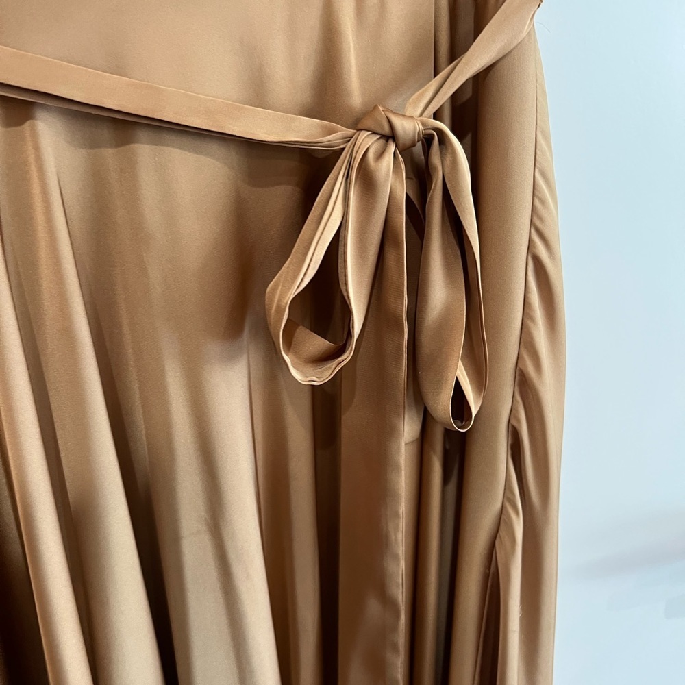 Lulus Fallen For You Champagne Gold Satin High-Low Maci Dress - Picture 9 of 11